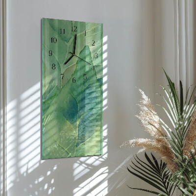 Reloj rectangular Hojas