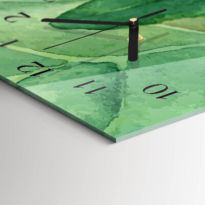 Reloj rectangular Hojas