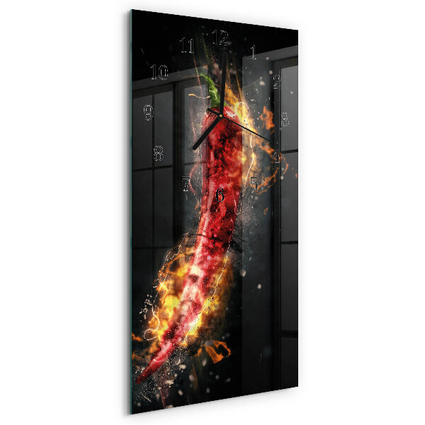 Reloj rectangular pimiento picante