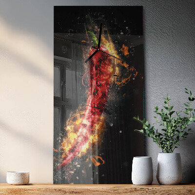Reloj rectangular pimiento picante