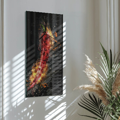Reloj rectangular pimiento picante