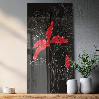 Reloj rectangular Flores