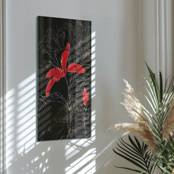 Reloj rectangular Flores