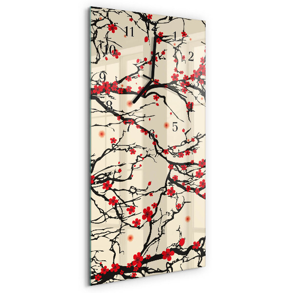 Reloj rectangular estampado floral