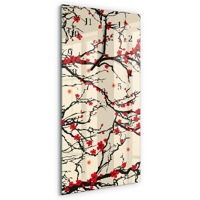 Reloj rectangular estampado floral