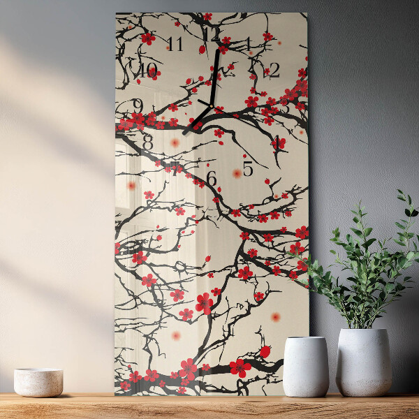 Reloj rectangular estampado floral