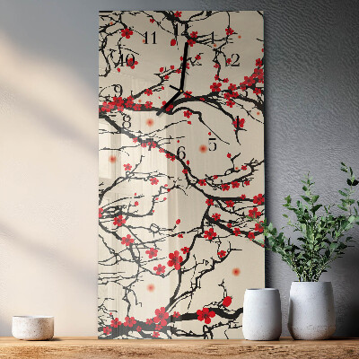 Reloj rectangular estampado floral