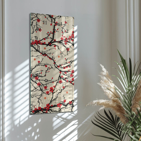 Reloj rectangular estampado floral