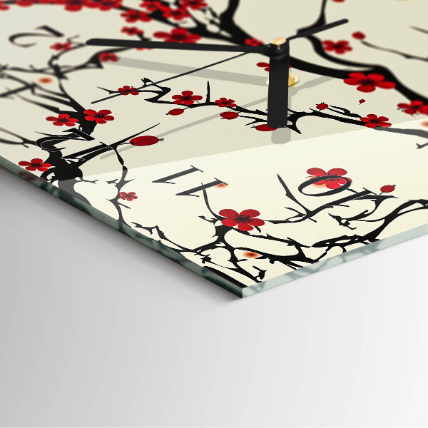 Reloj rectangular estampado floral