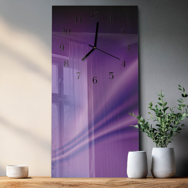 Reloj rectangular Ondas de color púrpura