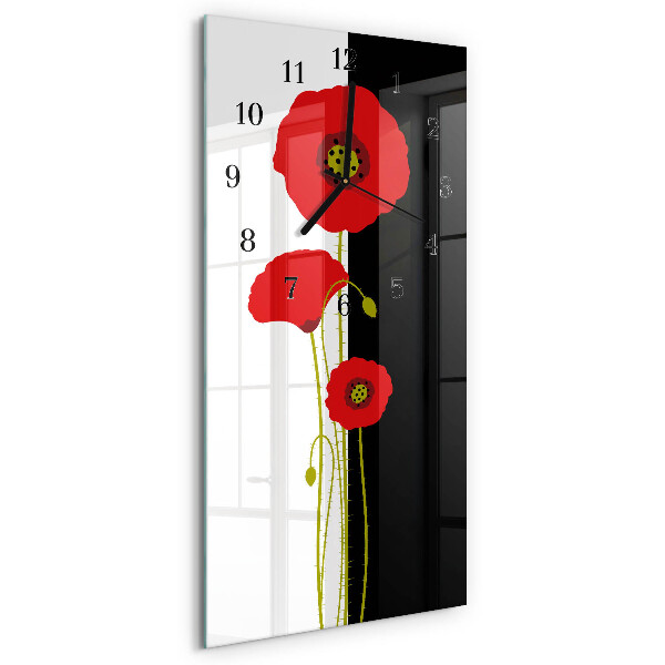 Reloj rectangular Cabezas de amapola