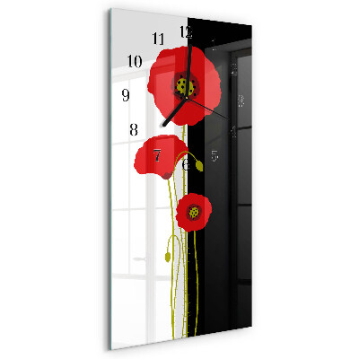 Reloj rectangular Cabezas de amapola