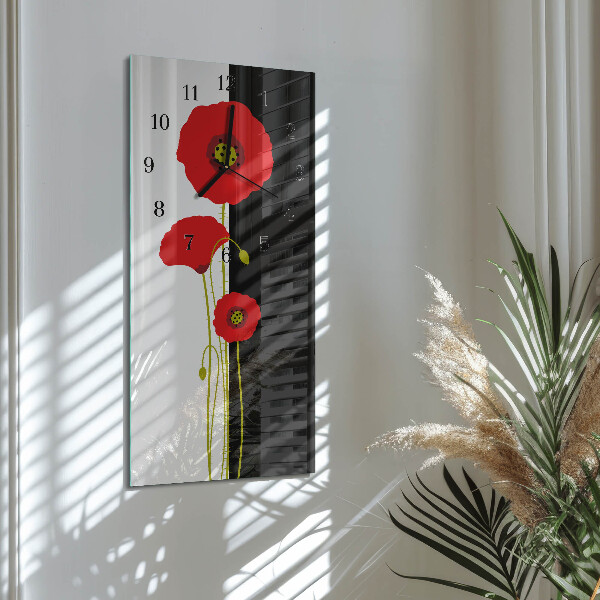 Reloj rectangular Cabezas de amapola