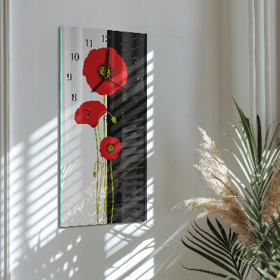 Reloj rectangular Cabezas de amapola