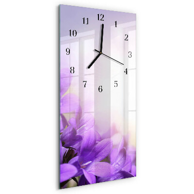 Reloj rectangular flores moradas