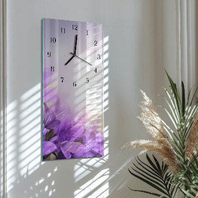 Reloj rectangular flores moradas