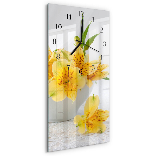 Reloj rectangular flores amarillas