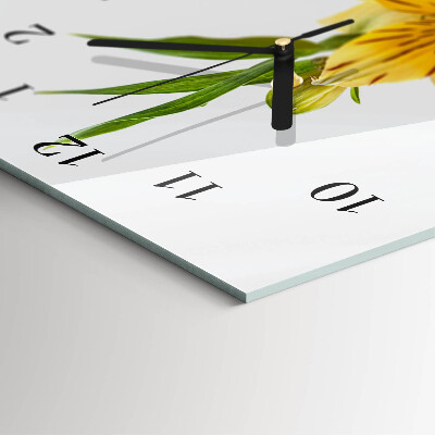 Reloj rectangular flores amarillas