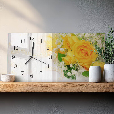 Reloj rectangular Flores