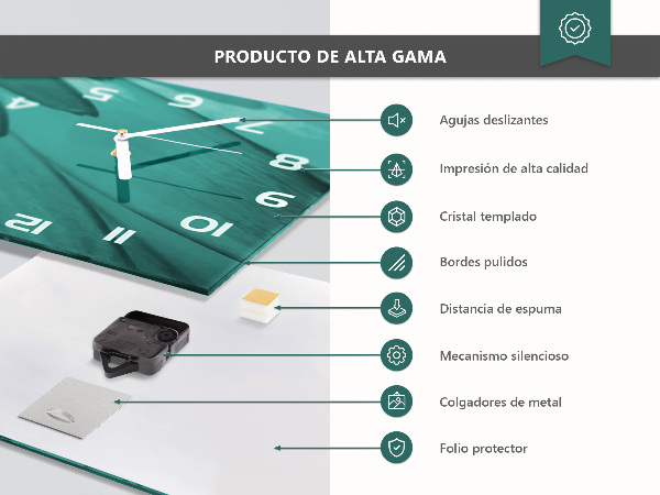 Reloj rectangular Olas Azules