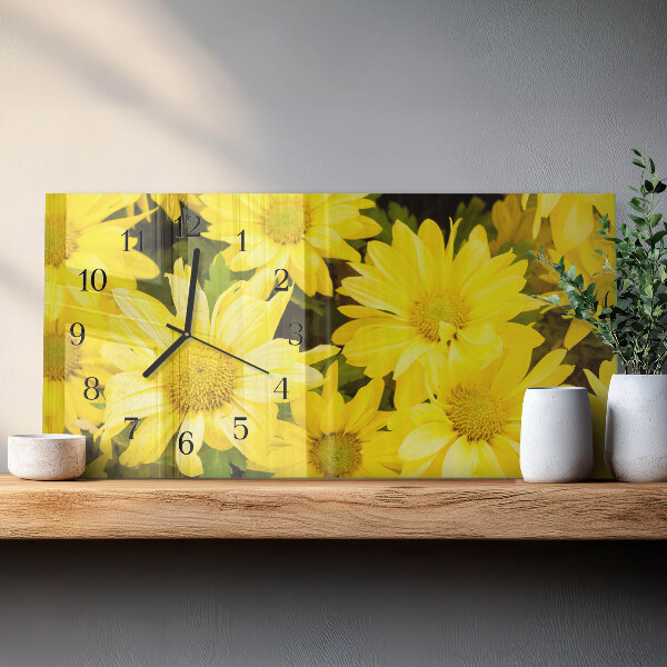 Reloj rectangular Flores Amarillas