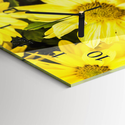 Reloj rectangular Flores Amarillas