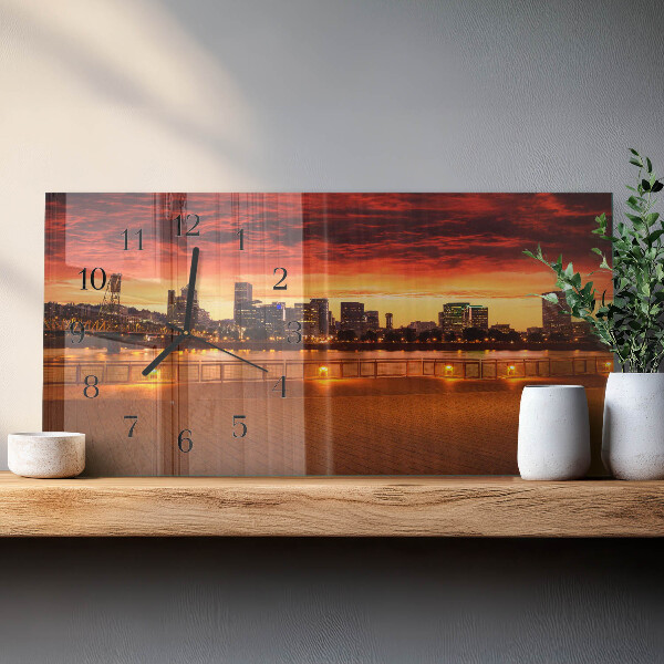 Reloj rectangular Atardecer