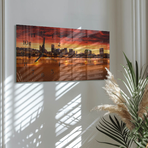 Reloj rectangular Atardecer