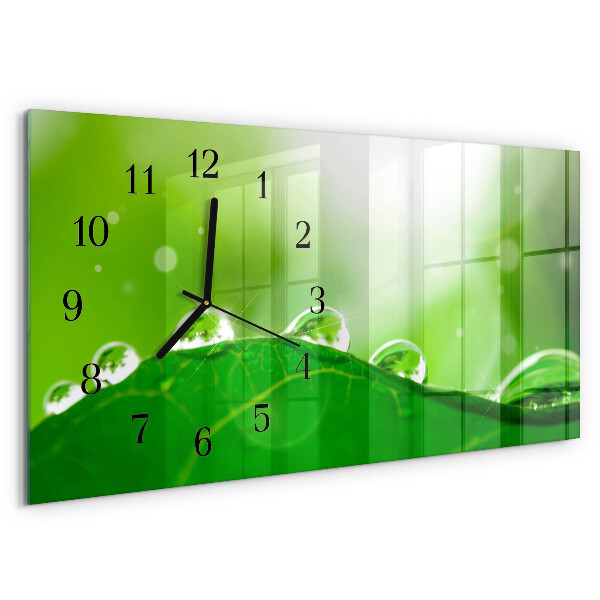 Reloj rectangular Rocío Sobre Una Hoja