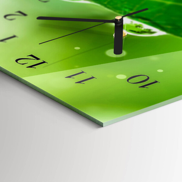 Reloj rectangular Rocío Sobre Una Hoja