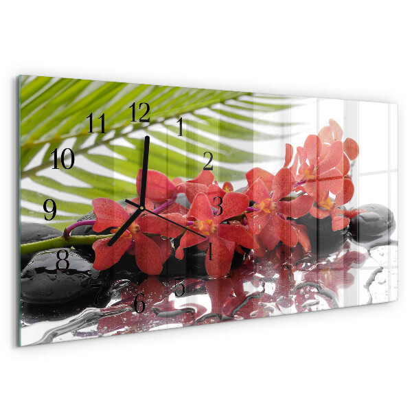 Reloj rectangular Flores Y Piedras