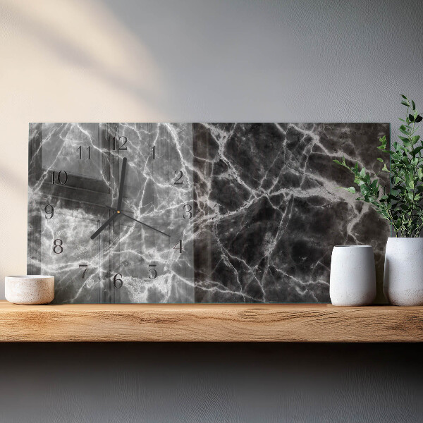 Reloj rectangular Mármol Negro