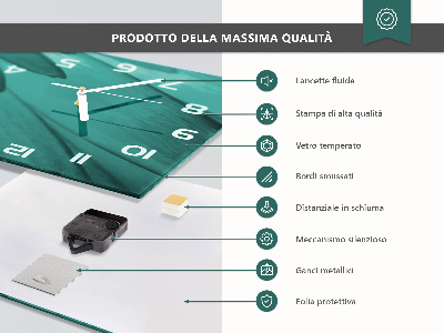 Reloj rectangular Mármol Negro