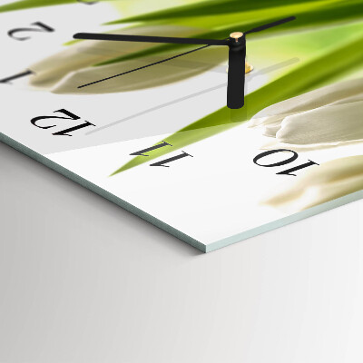 Reloj rectangular Tulipanes Blancos