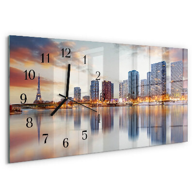 Reloj rectangular París Al Atardecer