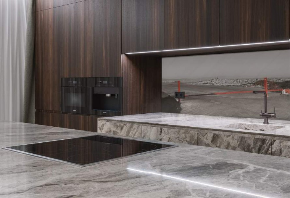 paneles de vidrio en la cocina