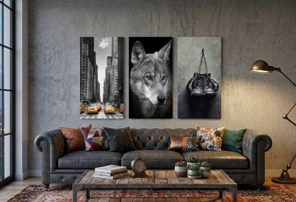 galería de imágenes en la sala de estar